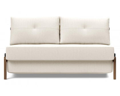 Innovation Living Cubed Full Size Sofa Bed with Dark Wood Legs - 531 Bouclé Off White