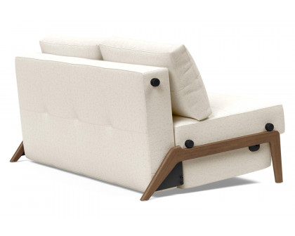 Innovation Living Cubed Full Size Sofa Bed with Dark Wood Legs - 531 Bouclé Off White