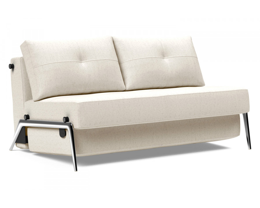 Innovation Living Cubed Full Size Sofa Bed with Alu Legs - 531 Bouclé Off White