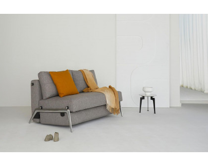 Innovation Living Cubed Full Size Sofa Bed with Alu Legs - 531 Bouclé Off White