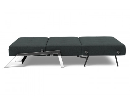 Innovation Living Cubed Full Size Sofa Bed with Chrome legs - 534 Bouclé Black Raven