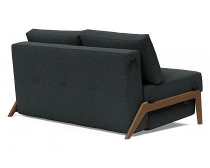 Innovation Living Cubed Full Size Sofa Bed with Dark Wood Legs - 534 Bouclé Black Raven