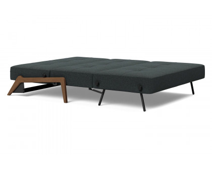 Innovation Living Cubed Full Size Sofa Bed with Dark Wood Legs - 534 Bouclé Black Raven