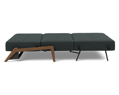 Innovation Living Cubed Full Size Sofa Bed with Dark Wood Legs - 534 Bouclé Black Raven