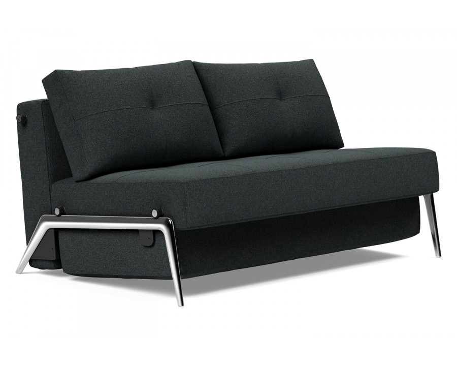 Innovation Living Cubed Full Size Sofa Bed with Alu Legs - 534 Bouclé Black Raven