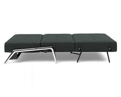 Innovation Living Cubed Full Size Sofa Bed with Alu Legs - 534 Bouclé Black Raven