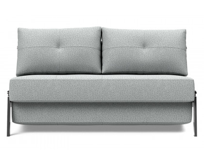 Innovation Living Cubed Full Size Sofa Bed with Chrome legs - 538 Melange Light Gray