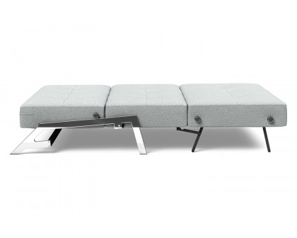 Innovation Living Cubed Full Size Sofa Bed with Chrome legs - 538 Melange Light Gray