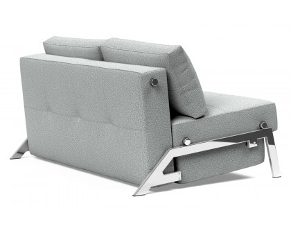 Innovation Living Cubed Full Size Sofa Bed with Chrome legs - 538 Melange Light Gray