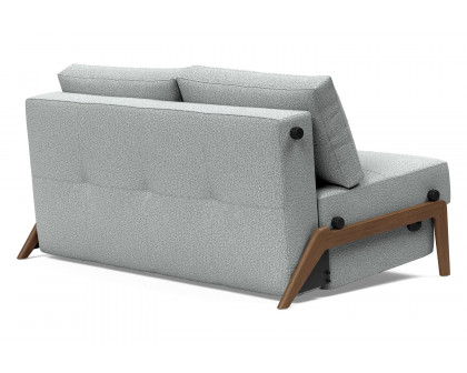 Innovation Living Cubed Full Size Sofa Bed with Dark Wood Legs - 538 Melange Light Gray