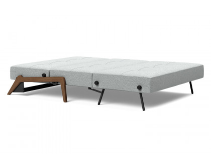 Innovation Living Cubed Full Size Sofa Bed with Dark Wood Legs - 538 Melange Light Gray