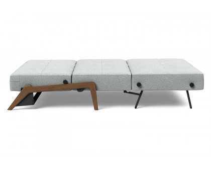 Innovation Living Cubed Full Size Sofa Bed with Dark Wood Legs - 538 Melange Light Gray