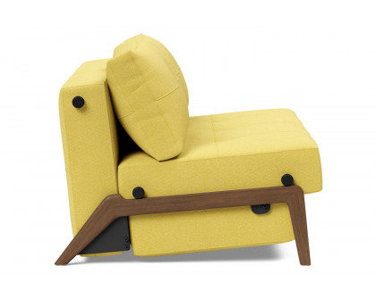 Innovation Living Cubed Full Size Sofa Bed with Dark Wood Legs - 554 Soft Mustard Flower