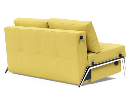 Innovation Living Cubed Full Size Sofa Bed with Alu Legs - 554 Soft Mustard Flower