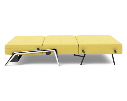 Innovation Living Cubed Full Size Sofa Bed with Alu Legs - 554 Soft Mustard Flower