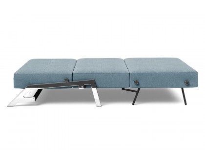 Innovation Living Cubed Full Size Sofa Bed with Chrome legs - 558 Soft Indigo