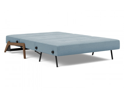 Innovation Living Cubed Full Size Sofa Bed with Dark Wood Legs - 558 Soft Indigo