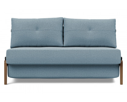 Innovation Living Cubed Full Size Sofa Bed with Dark Wood Legs - 558 Soft Indigo