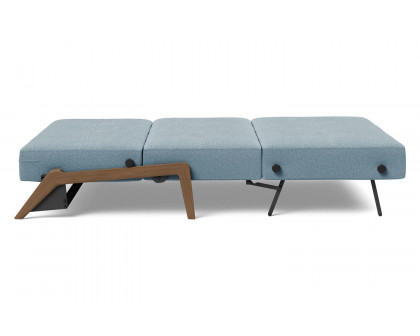 Innovation Living Cubed Full Size Sofa Bed with Dark Wood Legs - 558 Soft Indigo