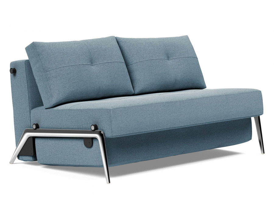 Innovation Living Cubed Full Size Sofa Bed with Alu Legs - 558 Soft Indigo