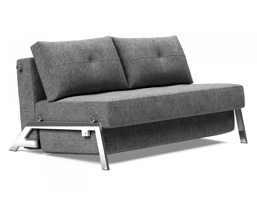 Innovation Living Cubed Full Size Sofa Bed with Chrome legs - 563 Twist Charcoal