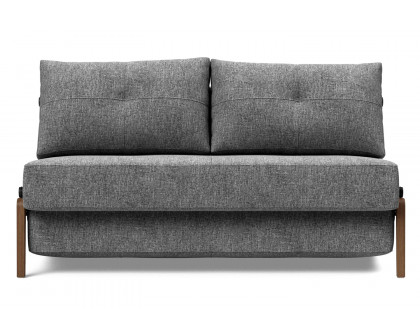 Innovation Living Cubed Full Size Sofa Bed with Dark Wood Legs - 563 Twist Charcoal