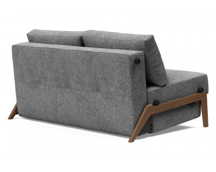 Innovation Living Cubed Full Size Sofa Bed with Dark Wood Legs - 563 Twist Charcoal