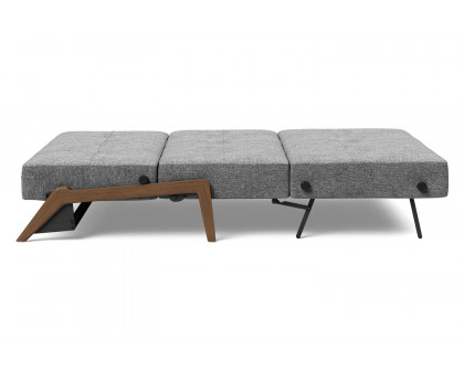 Innovation Living Cubed Full Size Sofa Bed with Dark Wood Legs - 563 Twist Charcoal