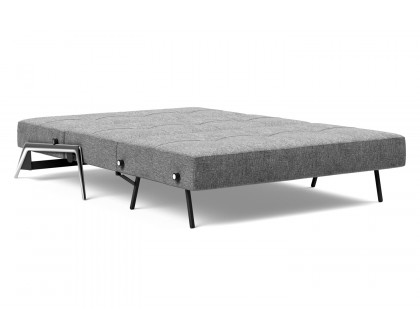 Innovation Living Cubed Full Size Sofa Bed with Alu Legs - 563 Twist Charcoal