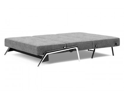 Innovation Living Cubed Full Size Sofa Bed with Alu Legs - 563 Twist Charcoal