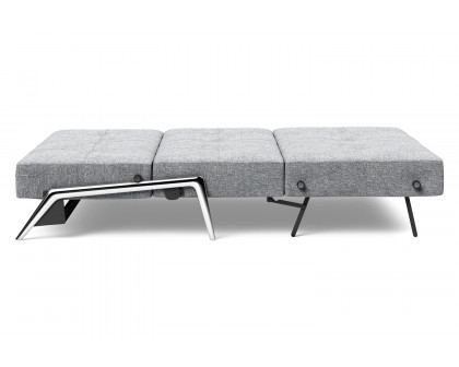 Innovation Living Cubed Full Size Sofa Bed with Alu Legs - 565 Twist Granite