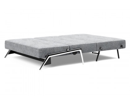 Innovation Living Cubed Full Size Sofa Bed with Alu Legs - 565 Twist Granite