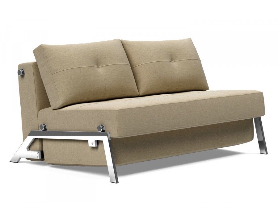 Innovation Living Cubed Full Size Sofa Bed with Chrome legs - 571 Vivus Dusty Sand