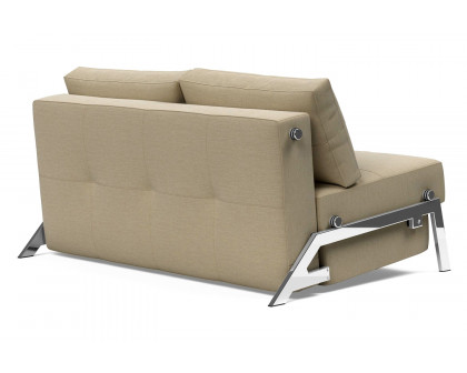 Innovation Living Cubed Full Size Sofa Bed with Chrome legs - 571 Vivus Dusty Sand