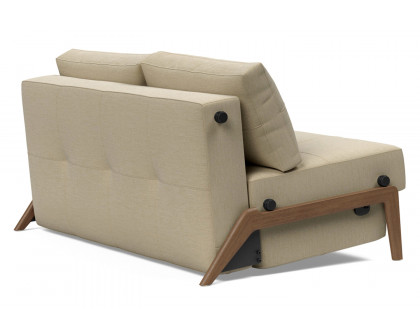 Innovation Living Cubed Full Size Sofa Bed with Dark Wood Legs - 571 Vivus Dusty Sand