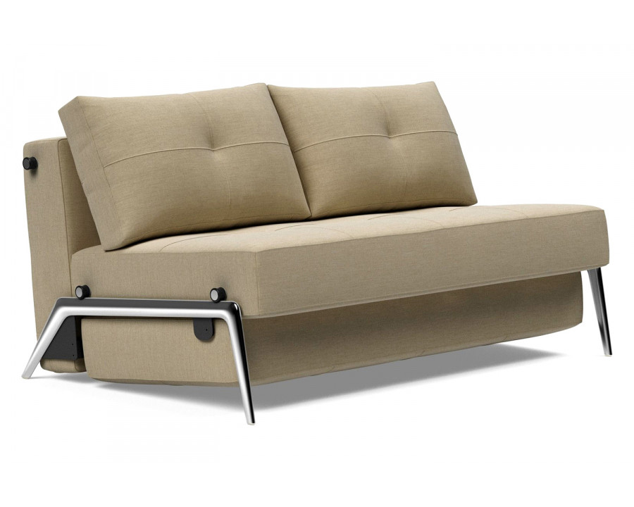 Innovation Living Cubed Full Size Sofa Bed with Alu Legs - 571 Vivus Dusty Sand