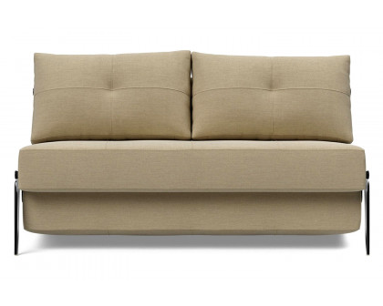 Innovation Living Cubed Full Size Sofa Bed with Alu Legs - 571 Vivus Dusty Sand