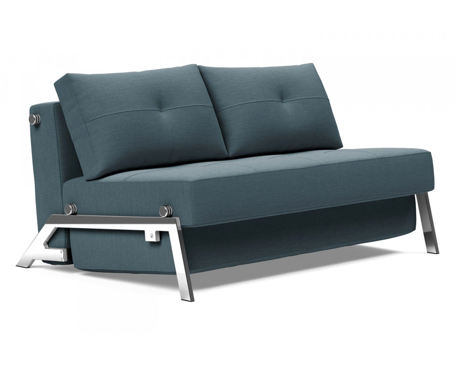 Innovation Living Cubed Full Size Sofa Bed with Chrome legs - 573 Vivus Dusty Blue