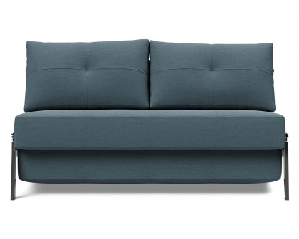 Innovation Living Cubed Full Size Sofa Bed with Chrome legs - 573 Vivus Dusty Blue