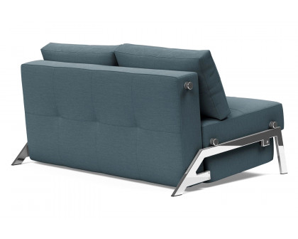 Innovation Living Cubed Full Size Sofa Bed with Chrome legs - 573 Vivus Dusty Blue