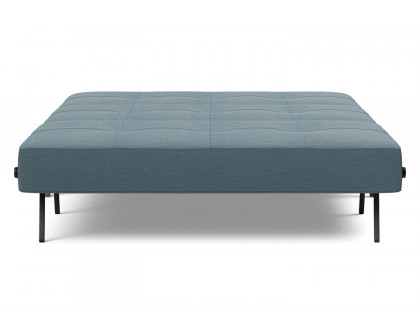 Innovation Living Cubed Full Size Sofa Bed with Dark Wood Legs - 573 Vivus Dusty Blue