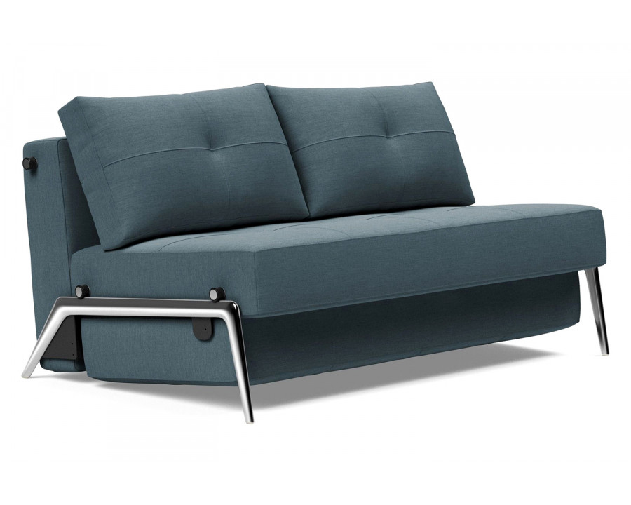 Innovation Living Cubed Full Size Sofa Bed with Alu Legs - 573 Vivus Dusty Blue