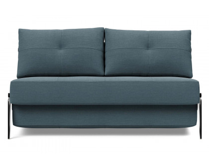 Innovation Living Cubed Full Size Sofa Bed with Alu Legs - 573 Vivus Dusty Blue