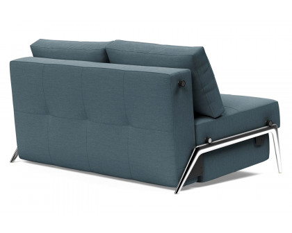 Innovation Living Cubed Full Size Sofa Bed with Alu Legs - 573 Vivus Dusty Blue