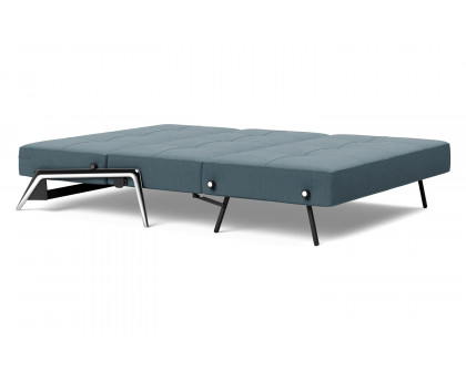 Innovation Living Cubed Full Size Sofa Bed with Alu Legs - 573 Vivus Dusty Blue