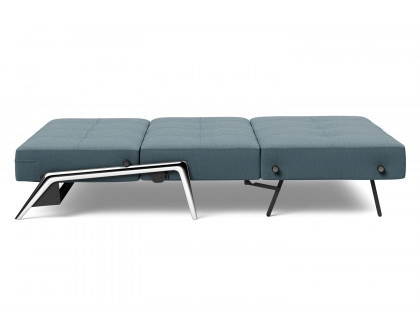 Innovation Living Cubed Full Size Sofa Bed with Alu Legs - 573 Vivus Dusty Blue