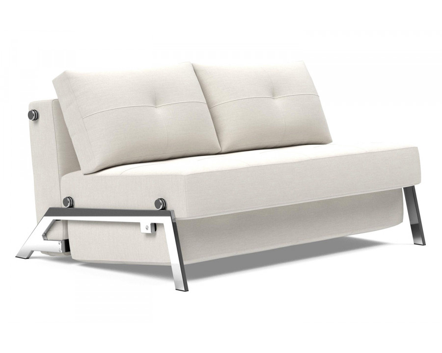 Innovation Living Cubed Full Size Sofa Bed with Chrome legs - 574 Vivus Dusty Off White