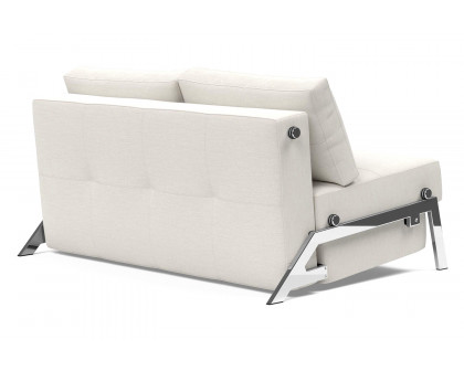 Innovation Living Cubed Full Size Sofa Bed with Chrome legs - 574 Vivus Dusty Off White