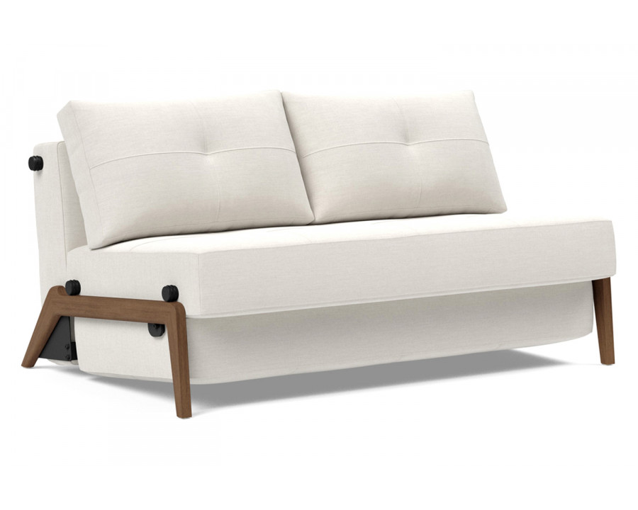 Innovation Living Cubed Full Size Sofa Bed with Dark Wood Legs - 574 Vivus Dusty Off White