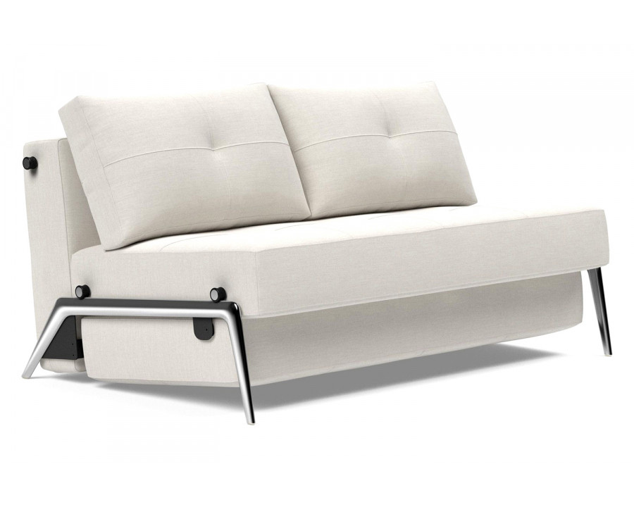 Innovation Living Cubed Full Size Sofa Bed with Alu Legs - 574 Vivus Dusty Off White